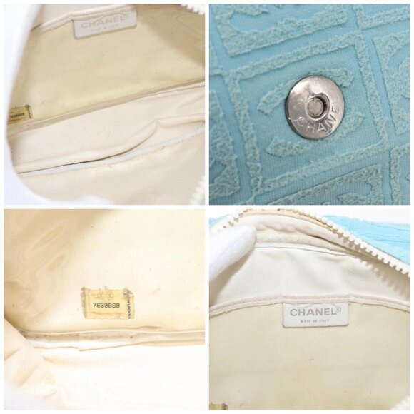 CHANEL Plastic Chain Shoulder Bag Pile Light Blue Silver CC Auth 158681V - Picture 15 of 16